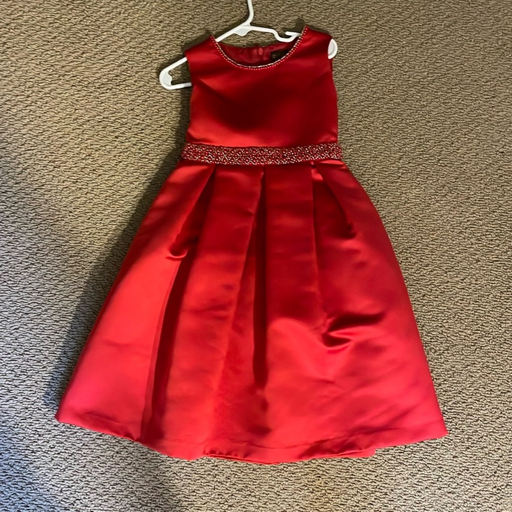 Beautiful red satin dress! Only worn a few times! Has slight wear.